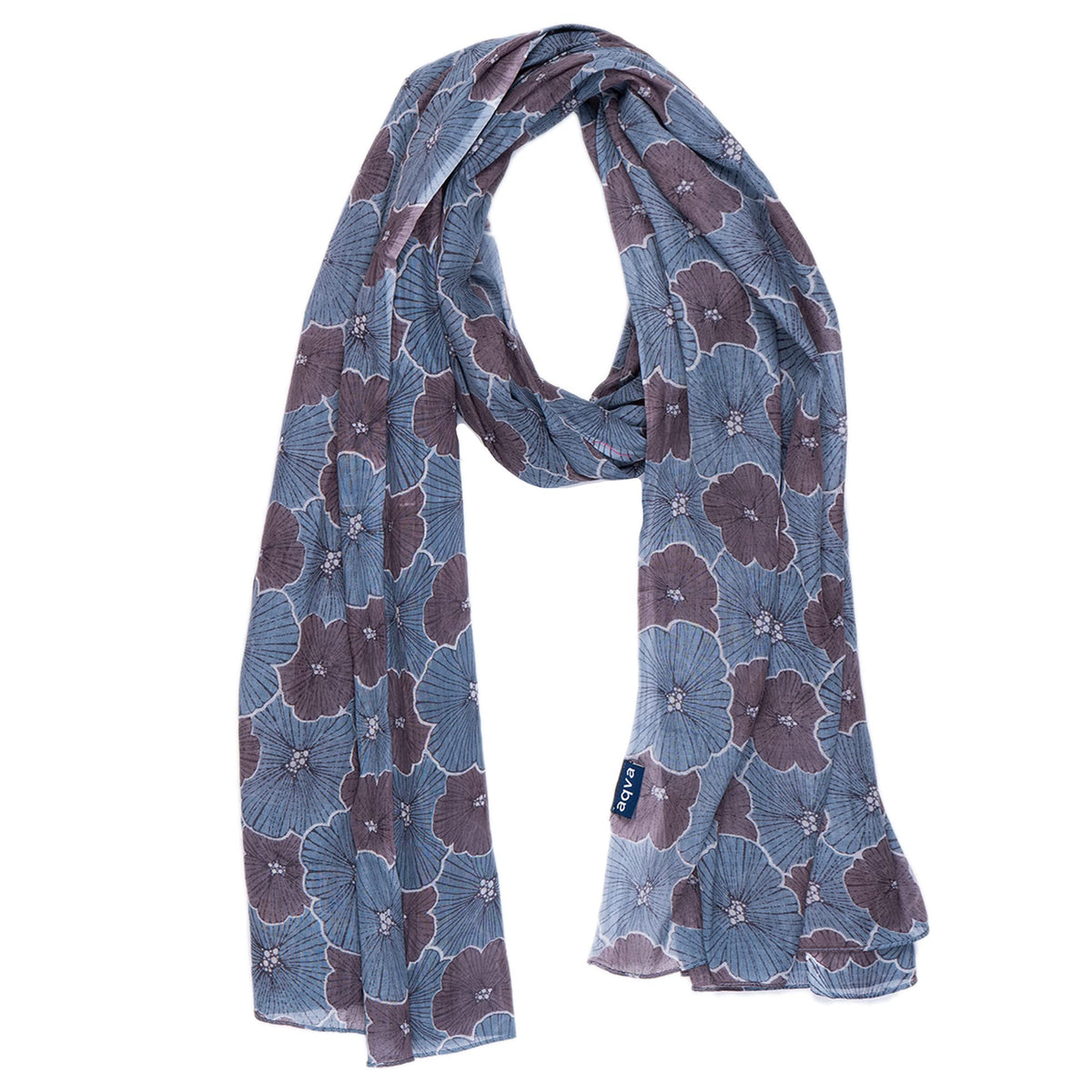 AQVA Printed Cotton Scarf for Women Stylish (Baghiya pewter Lilac) | Head and Face Cover Scarf for Girls with 100% Cotton | Soft & Lightweight Scarves/Stoles for all Weather (72 x 43 in)