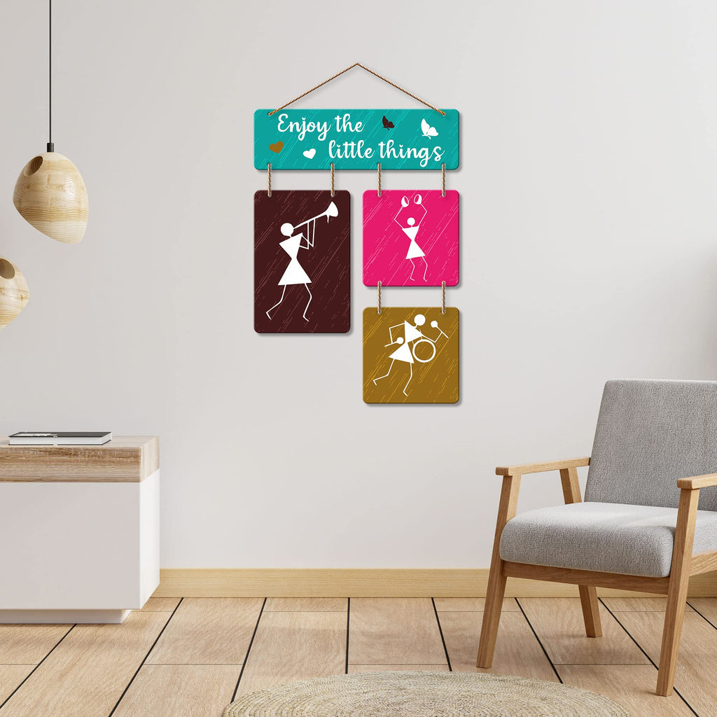 Artvibes Enjoy The Little Things Wall Hanging Wooden Art | Quotes Decor Item | Wall Poster | Office Decor | Inspirational Quotes Wall Art | Mdf Wall Decoration | Unique Gift Items (WH_6503N)