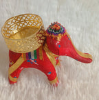 10Pc Hathi T-Lights Candle Holder Stand for Home Decor Diwali Festival Decoration Diwali Gifts Navratri Dussehra, Assorted Hathi (Pack of 10Pc)
