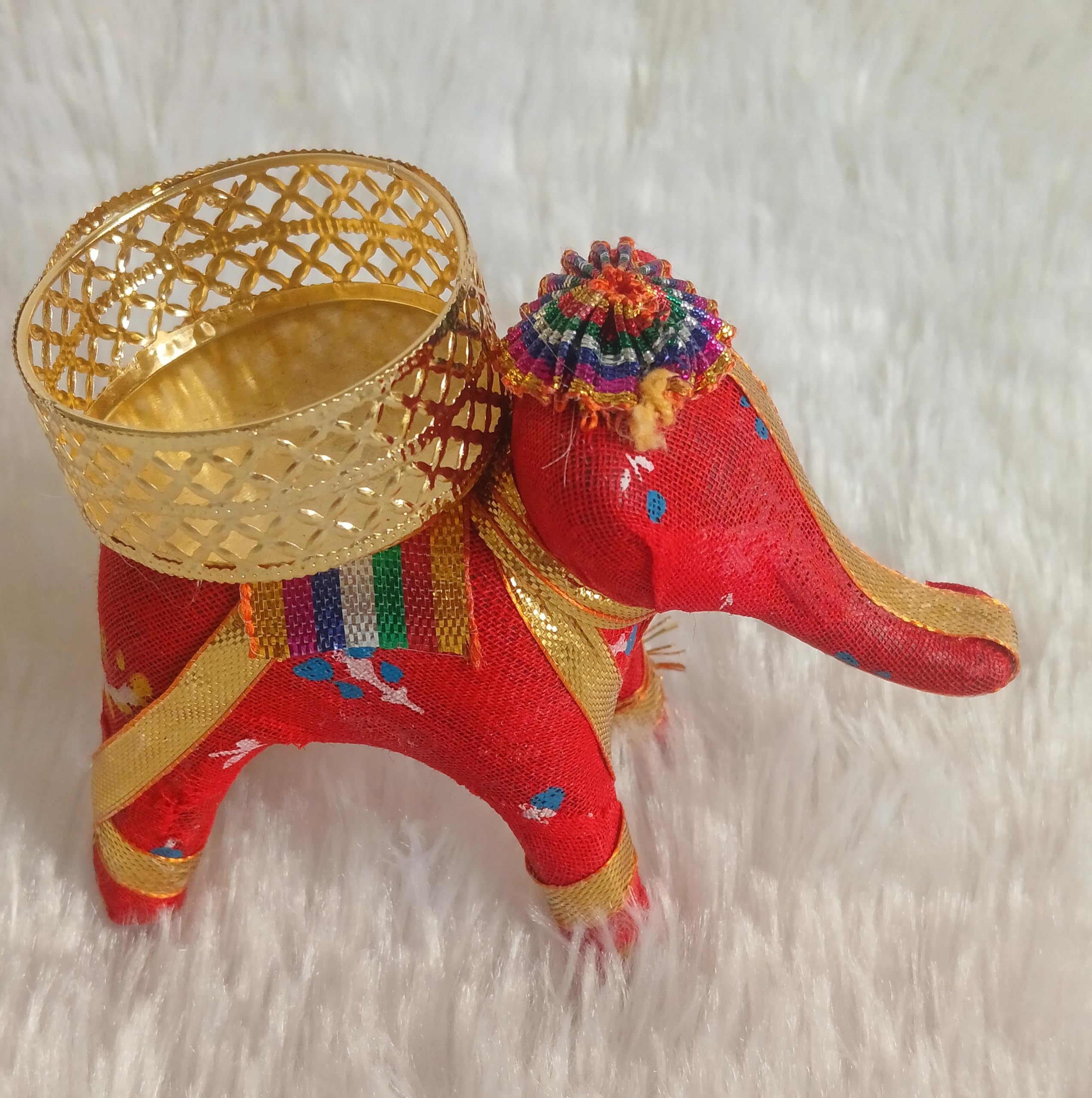 10Pc Hathi T-Lights Candle Holder Stand for Home Decor Diwali Festival Decoration Diwali Gifts Navratri Dussehra, Assorted Hathi (Pack of 10Pc)
