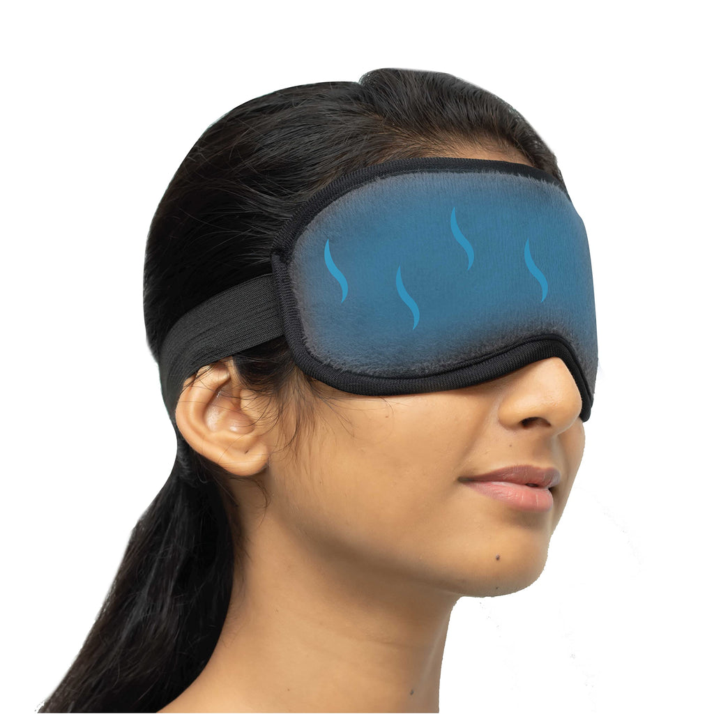 Greemito 3D Memory Foam eye mask for sleeping with Adjustable Strap Super Soft Sleeping Mask BlindFold for Comfortable Travelling Sleep for men and women - Black