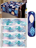 REVEXO Kitchen Combo Fridge Top Cover, 1 Piece Fridge Handle Cover, 4 Pcs Fridge Mats, (Set of 6 Piece) rev-08 Kafalo