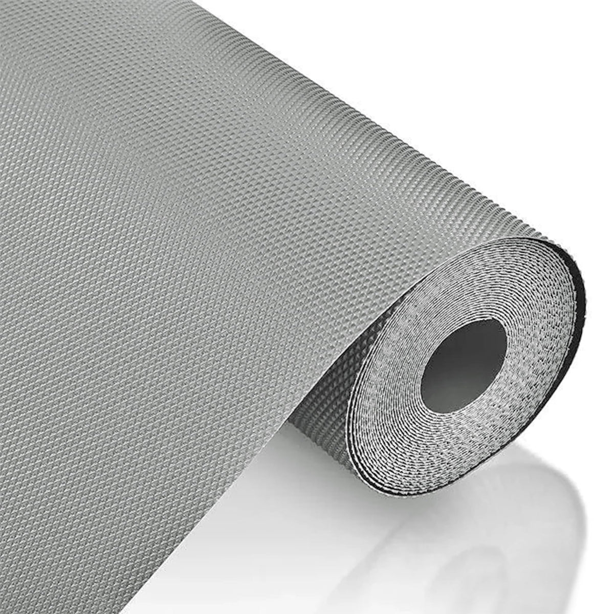MollisHomes EVA Food Grade Washable Anti Slip Mat/Sheet for Fridge, Shelf Liner for Kitchen Shelves, Table, Kitchen Drawer mat, Wardrobe(Diamond Texture, Light Grey) 3Mtr (300cm x 45cm) Kafalo