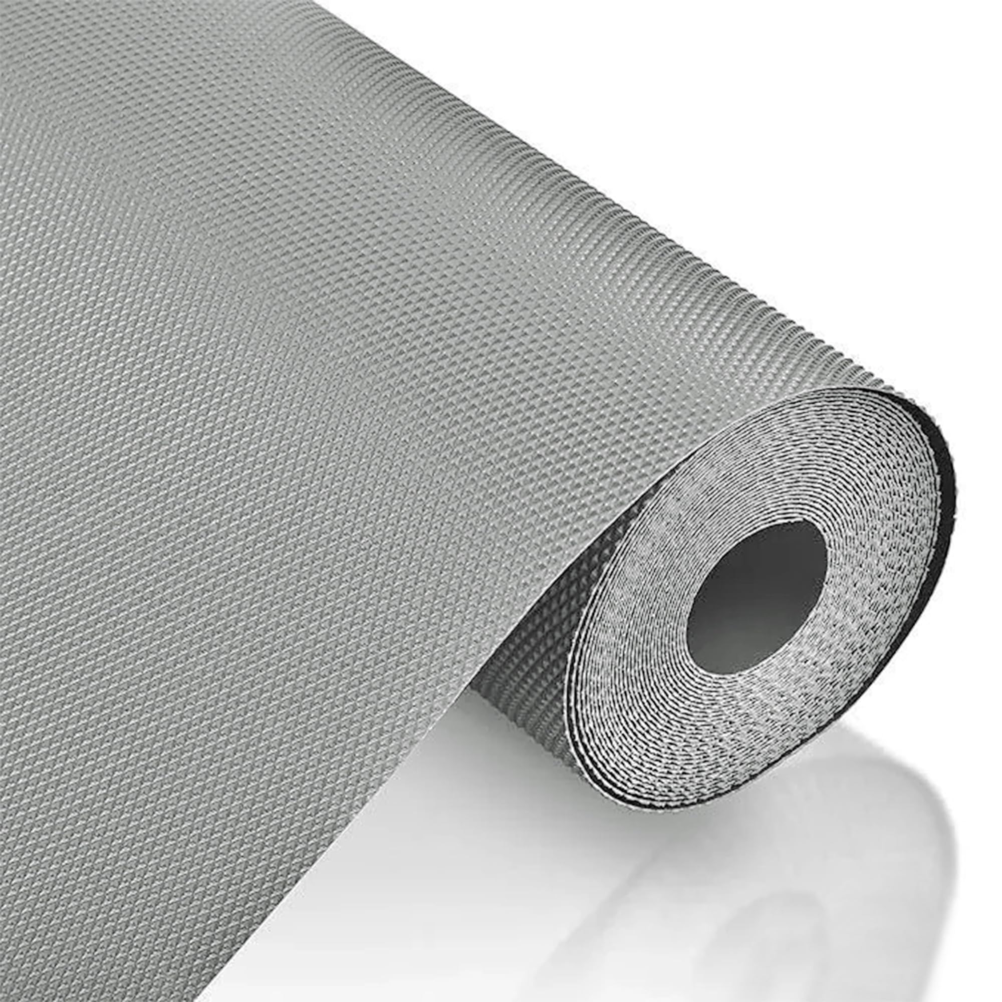 MollisHomes Liner Roll | EVA Anti-Slip Shelf Liner Roll - 5Mtr (500cm x 45cm) | Color: Light Grey, Diamond Pattern - Durable EVA Material | Non-Slip Kitchen & Drawer Mat, Cabinet Liner Kafalo