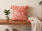 Furnistitchs Premium Decorative Throw Cushion Pillow Cover Boho Home Decor - Living Room Bedroom Couch Sofa Cushion Covers 16 inch x 16 inch (1, Peach Zigzag)