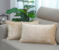 RD TREND® Velvet Cushion Covers Set of 2, Soft Long Cushion Covers 18x28 Inches, Rectangular Decorative Throw Pillowcases for Sofa, Bed & Living Room | Solid Gold
