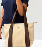 LA GLARE Women Tote Bag with Zipper, Double Compartment for Smart Storage | Handbag for Office use, travel, college, work