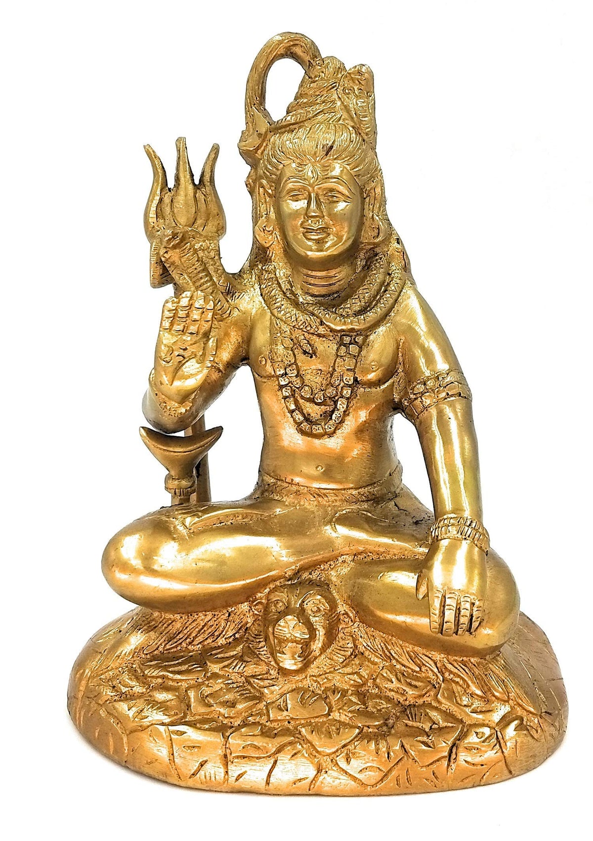 ARTVARKO Brass Made Lord Shiva Idol Bhagwan Shankar Brass Idol Lord Shiva, Shankar, Bhole Nath Puja Idol 7 Inch