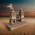 Shri Kashi Vishwanath Temple 3D Wooden Model – Premium Handmade Souvenir for Home Decoration and Spiritual Spaces-Home Decor Or Showpiece- 6 Inch Height