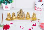KridayKraft White Metal Gold Plated Ganesha on Leaf with Musical Instrument Metal Statue for Pooja,Home & Office Décor Ganesha Murti Idol,Showpiece Figurines,Religious Idol Decorative Gift Article...
