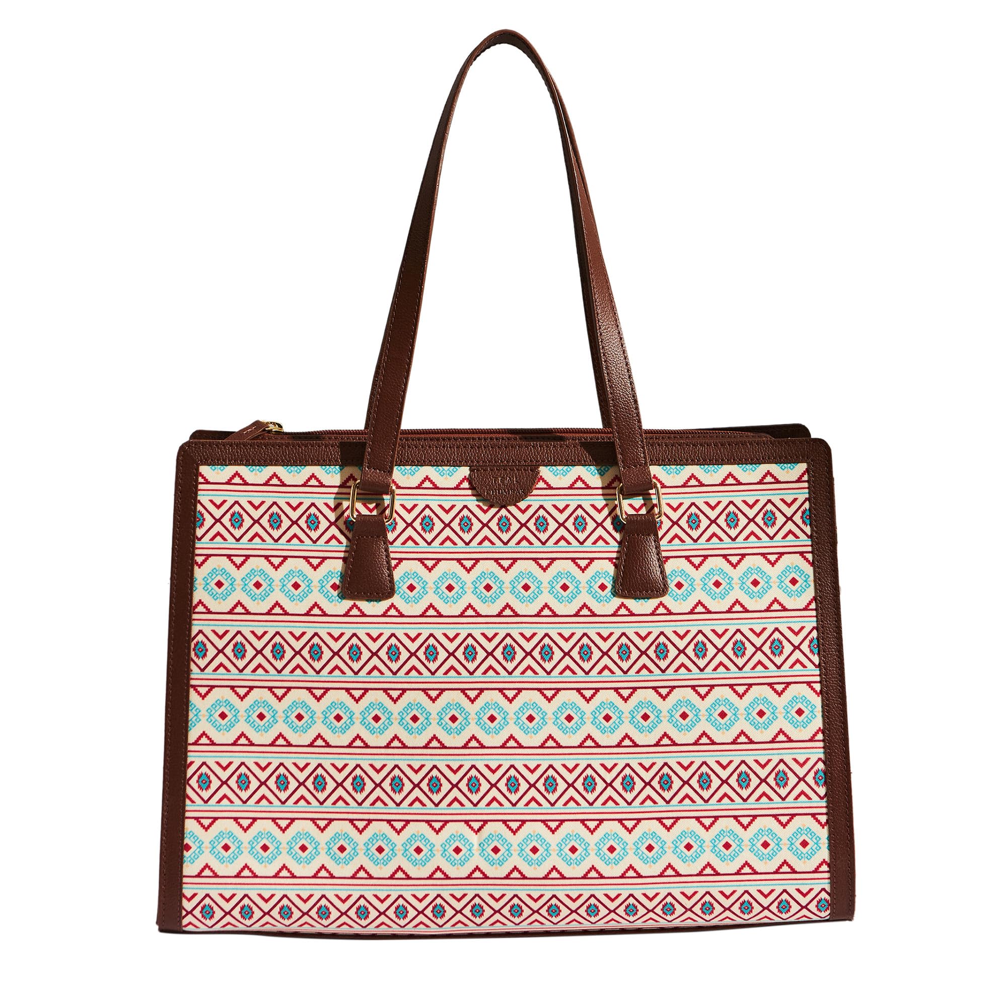 TEAL BY CHUMBAK Office Tote Bag for Women | Stylish Shoulder Bags for College | Professional Canvas Tote Bag | Laptop-Friendly College Bag