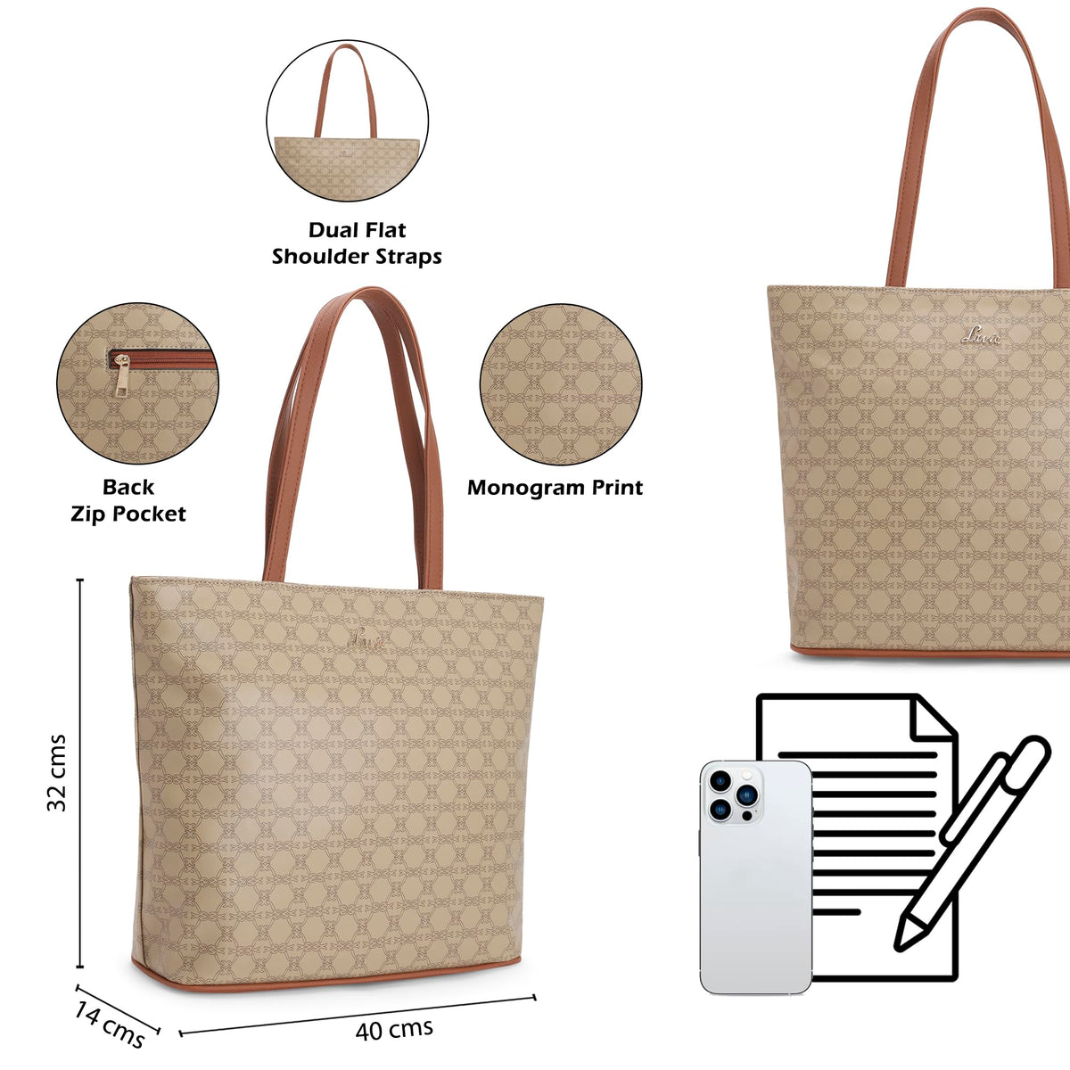 Lavie Mono Paige Women's Large Tote Bag | Ladies Purse Handbags | Gift for Women