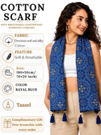 KE KANHA EXPORTS Cotton Scarf with Tassels|Bandhani Print Scarf for Women Stylish|Stole for Women|Breathable Boho Beach Summer Wrap|Multicolor Scarf|Easily Fits 180 * 50 CM