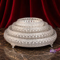 SGR Handicrafts Decorative German Silver Tray Set | Handcrafted Designer Gifting & Serving Trays | Premium Metal Display for Home Decor, Festivals & Special Occasions (Set of 4 (6+8+10+12 Inch))
