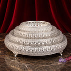 SGR Handicrafts Decorative German Silver Tray Set | Handcrafted Designer Gifting & Serving Trays | Premium Metal Display for Home Decor, Festivals & Special Occasions (Set of 4 (6+8+10+12 Inch))