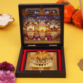 Yantram 3D Jagan Nath Puri Charan Paduka Pocket Temple Frame Box | Gold Plated Jagannath Puri Idol & Divine Charan Paduka | Premium ABS Polymer Foldable Pooja Frame | Home Mandir Decor Gift
