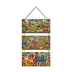 Artvibes Madhubani Village Life Decorative MDF Wooden Wall Art for Home | Living Room | Office | Cafe | Painting Wall Decor | Aesthetic Wooden Decor | Handcrafted Art | Ideal Gifts (WH_9443N)