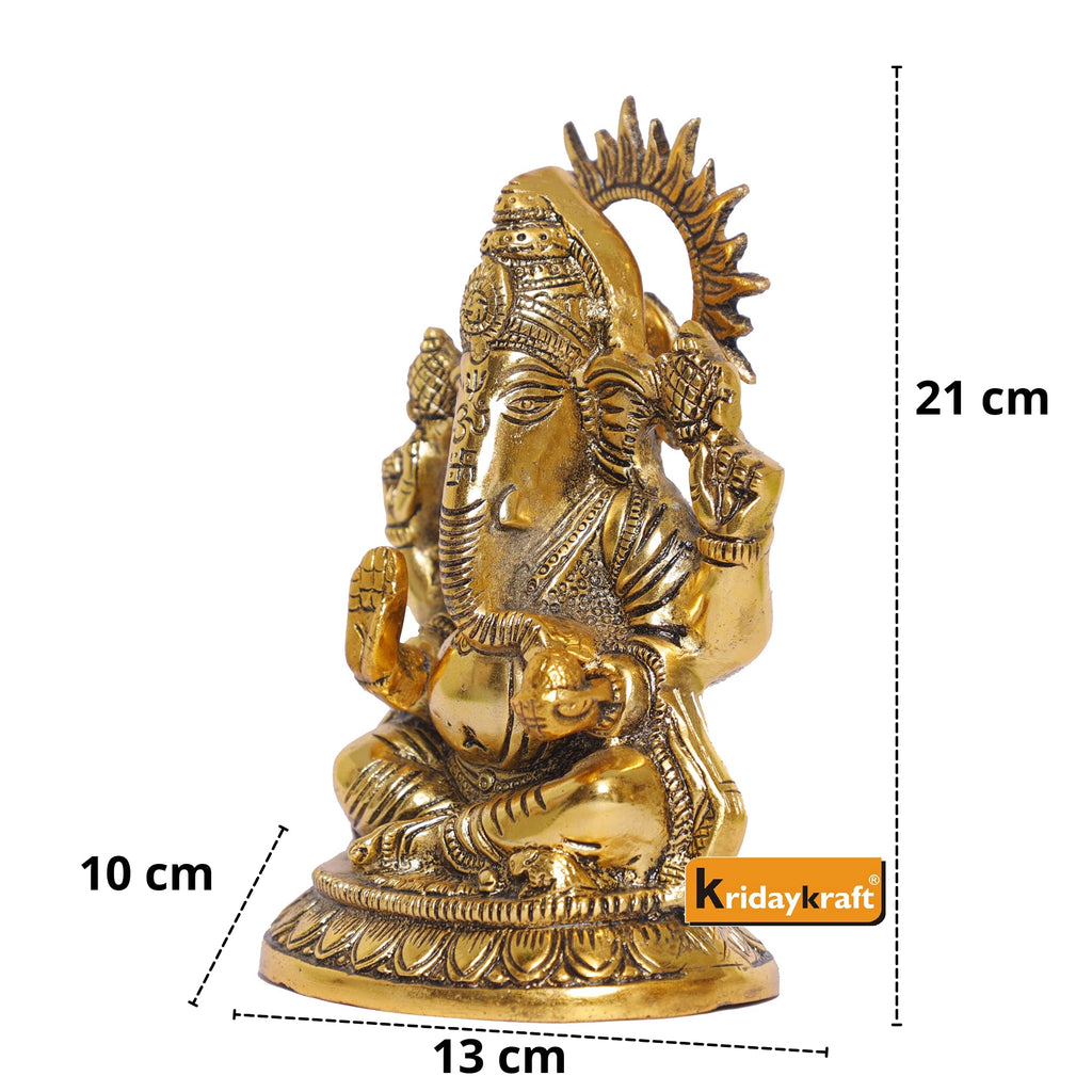 KridayKraft Ganesha Metal Statue,for Temple Pooja,Ganesha Idol Murti Decorative Your Home,Office & Religious Gift Article,Ganpati ji Sculpture Sowpiece Figurine...