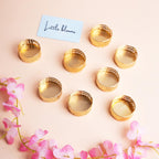 Little Blooms 12-pcs Metal Tea Light Holder - Golden Round Decorative Diya Stand | Tealight Candle Holders for Home Decor | Elegant Tealight Holder for Festivals & Special Occasions