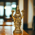 KridayKraft Aluminium Balaji Statue, Venkateswara Idol Lord Thirupathi Murti Lord Balaji Idols, Tirupati Idol God Statue Showpiece, Venkateswara, Home Décor Gifts,Half Gold, 1 Piece
