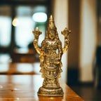 KridayKraft Aluminium Balaji Statue, Venkateswara Idol Lord Thirupathi Murti Lord Balaji Idols, Tirupati Idol God Statue Showpiece, Venkateswara, Home Décor Gifts,Half Gold, 1 Piece