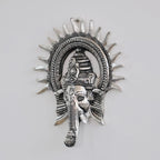 Metal Ganesha ji Statue,Ganpati Wall Hanging Sculpture Lord Ganesh Idol Lucky Feng Shui Wall Decor Your Home, Office,Religious Gift Article (Silver)