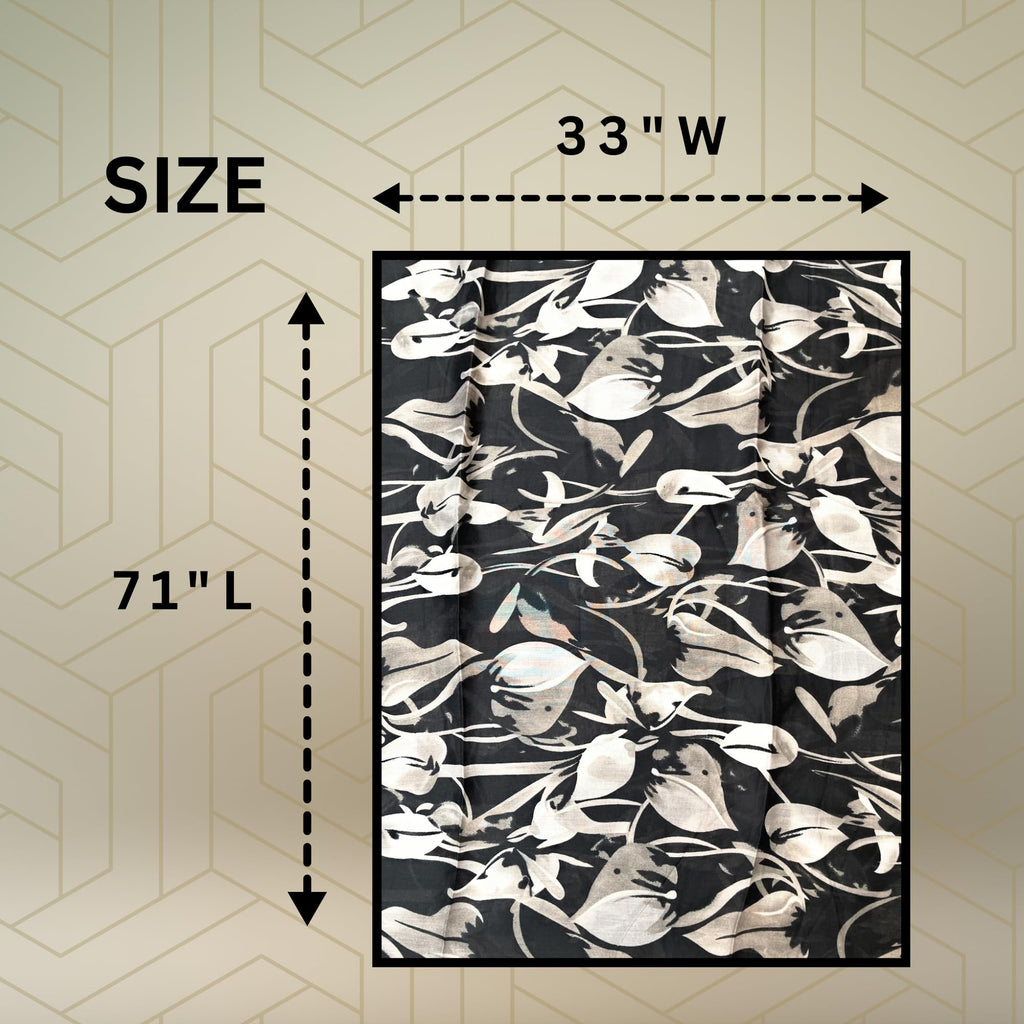 FAHABO Scarf for Women Stylish Print Viscose Cotton | Hijab Scarf | Stole | Soft, Lightweight, and Latest Scarves | 71 x 33 Inches (Blossom Black)
