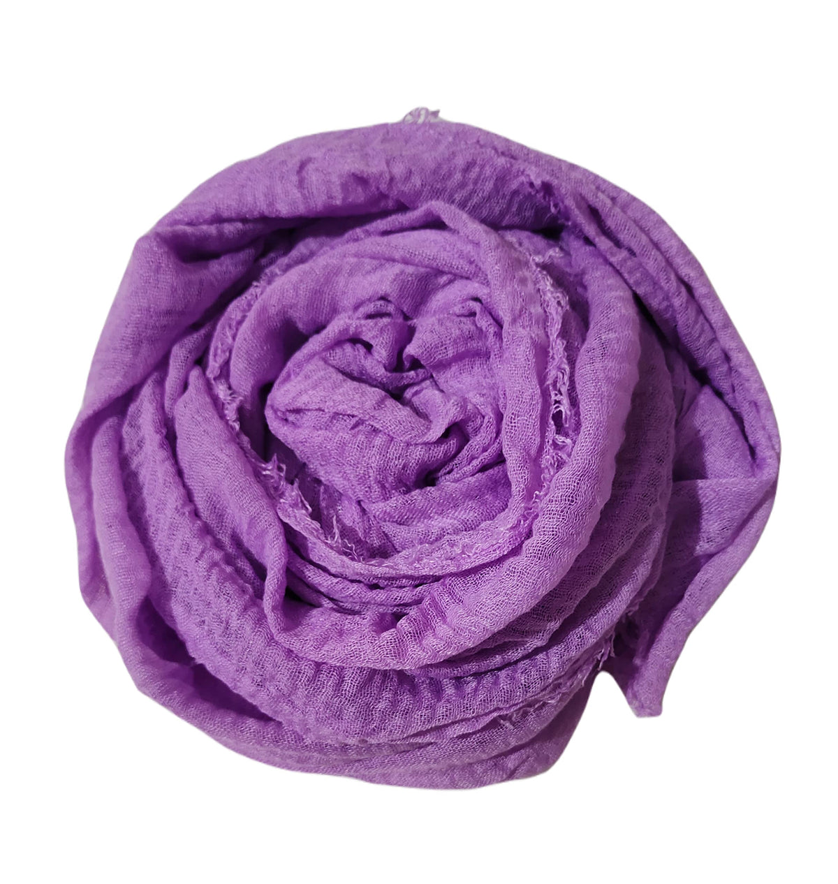 Iba & Isba Women's Plain Crinkled Scarves, Stoles, Hijab (76 x 36 inch) (Iris Purple)