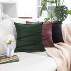 Khooti Velvet Striped Cushion Cover Pack of 1-18 x 18 / 46 x 46 cm | Jam | Soft Pillow Covers Cushion Case for Sofa Bedroom Livingroom Chair Car, Cushion Cover with Zig Zag Pattern
