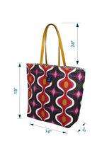 AQVA Printed Reversible Cotton Canvas Tote Bag for Women | Trendy Stylish Multipurpose Handbag with Zip Pockets | Shoulder Bag for Shopping, Grocery, Travel, Beach & Work | Waves