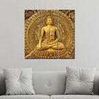 VIBECRAFTS 3 Pieces Spiritual Buddha Canvas Wall Painting Fitted With Wooden Frame For Home | Office | Living Room | Gifts (PTVC3Pcs1_9599)