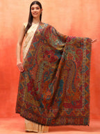 Pashmoda Women Zarveen Zari Kaani Fine Wool Shawl (Size: 40x80in, 101x203cm) ZSS07