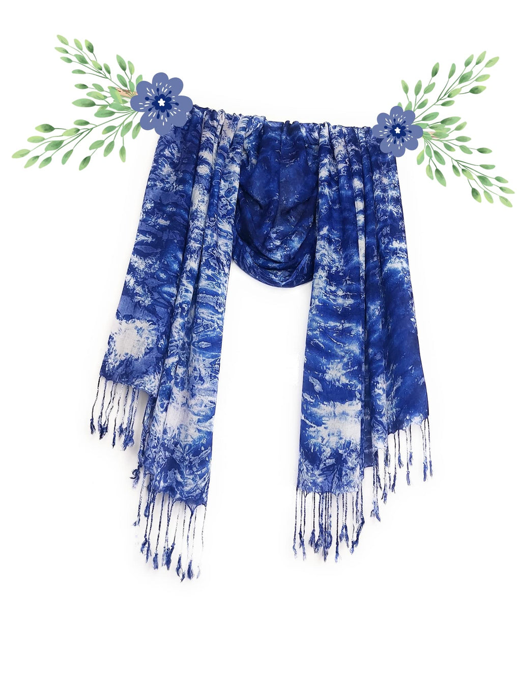 Chandwasia Rayon Shades Shibori Pattern Scarf, Scarves, Viscose Fabric Stole & Shawl Design for Men & Women for Summer & Winters