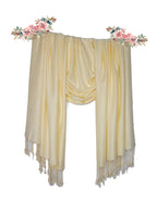 Chandwasia Linen Rayon Scarf Stole & Shawl | Travel Office Casual Daily Styling For Men Women Summer Winter Use | Ivory Color | Linen Rayon Viscose Fabric | Self Design Sent Randomly