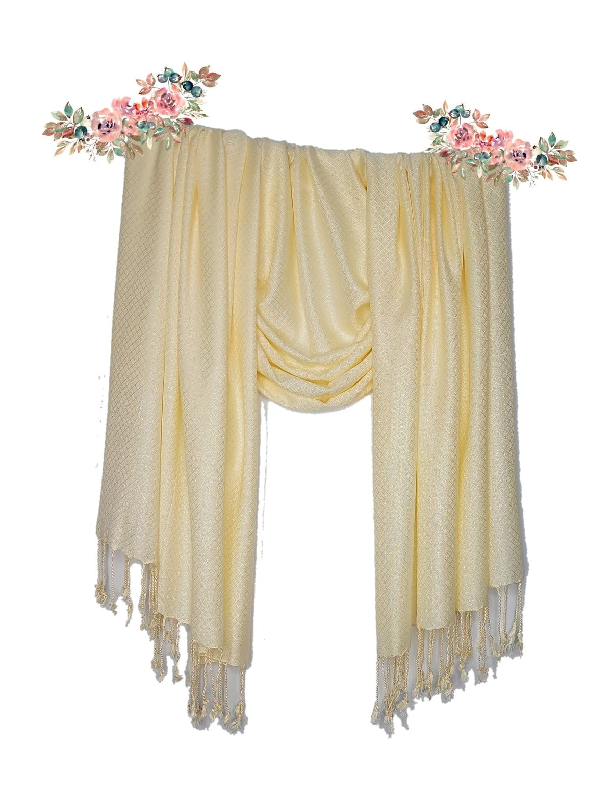 Chandwasia Linen Rayon Scarf Stole & Shawl | Travel Office Casual Daily Styling For Men Women Summer Winter Use | Ivory Color | Linen Rayon Viscose Fabric | Self Design Sent Randomly
