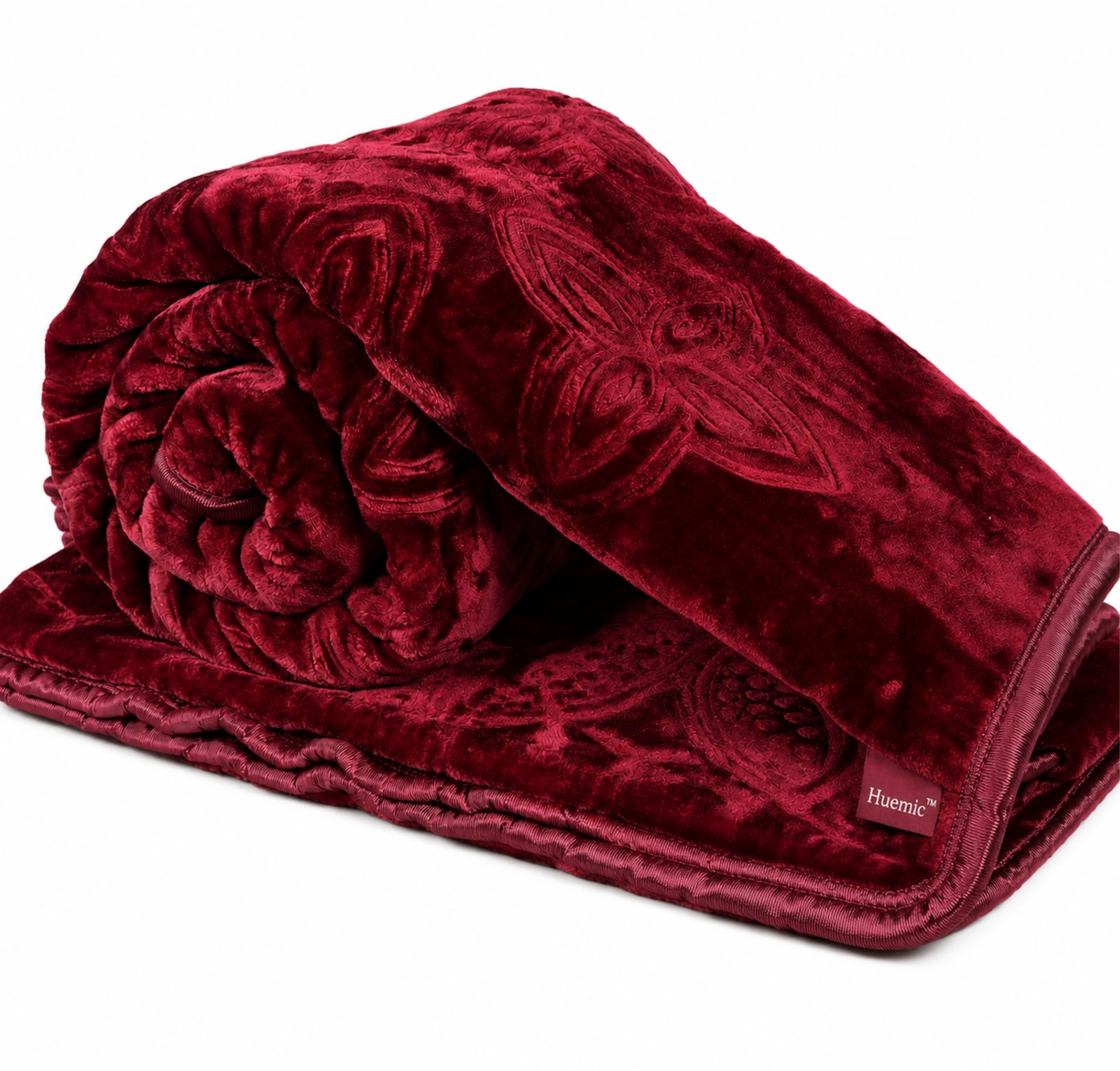 Huemic Maroon Single Bed Blanket 500 TC Super Soft Premium Microfiber Blanket, 63 x 85 Inches, Warm & Lightweight Winter Blanket, Soft Cozy AC Blanket, All Season Bed Blanket for Home & Travel Kafalo