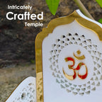 SOLOBOLO Acrylic Ganesh Idol for Car Dashboard with Small Temple for Car Dashboard,Ganesh Idol for Office Desk,Ganesha Idol for Gift,Gift for Housewarming Ceremony (Singhasan Only),5.6 Cm,7.6 Cm