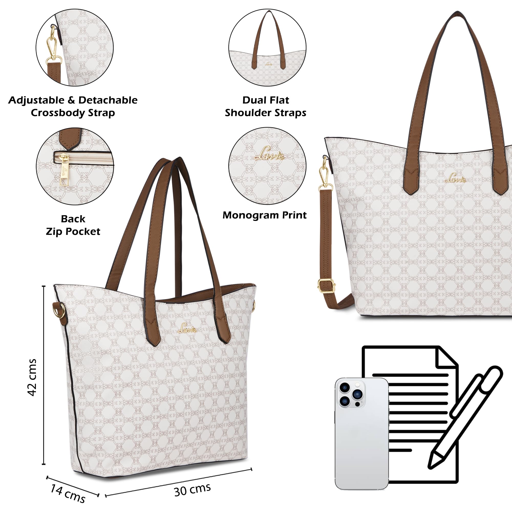 Lavie Women's Monoprint Hailon Tote Bag | Ladies Purse Handbag