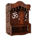 HOMEWEY DECOR Wooden Home Temple Handcrafted Support Heavy Idols Luxurious Finish Pooja Mandir for Home and Office Wall Mount for Room (Design6)