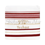 The Blood of Yeshua Jesus Red Tallit Prayer Shawl with Matching Yeshua Tallit Zipper Bag