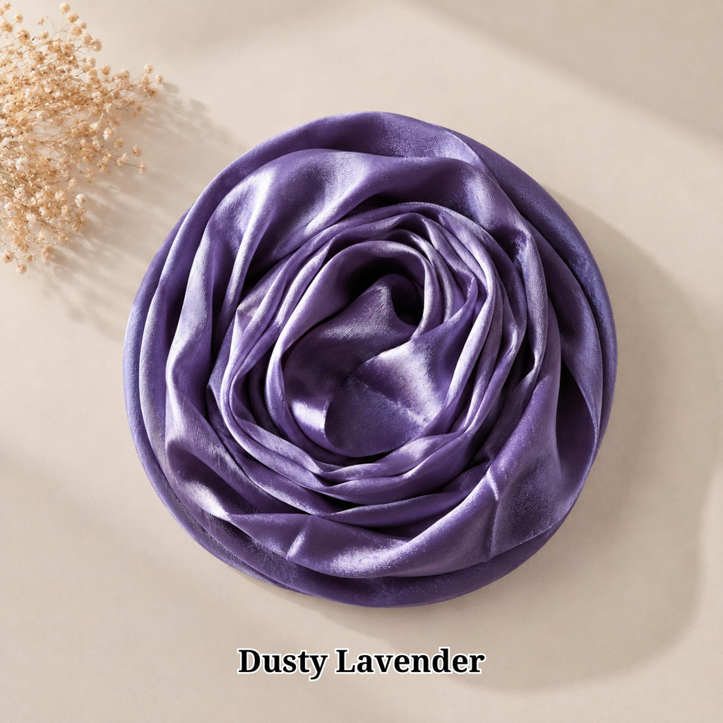 Leaf & FEATHER™ Muna Satin Hijab Scarf for Women | 200 x 70 cm | Silky Smooth & Lightweight | Daily and occational wear (Lavender)