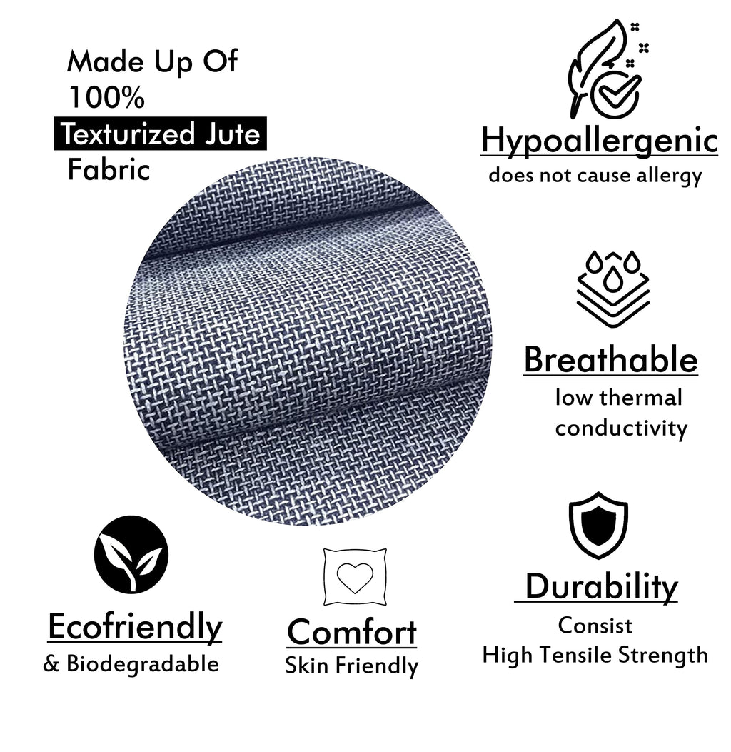 Yellow Weaves Jute Texture Cushion Covers, 24 X 24 Inches, Grey, Set Of 5, 250 TC