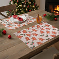 PRAKARTIK BY INDUARTS Dining Table Mats Set of 2 - Gingerbread Man Theme,Digital Print, Washable, Indoor/Outdoor, Heat-Proof, Wipe & Clean (47X33 cm) Cream & Brown Kafalo