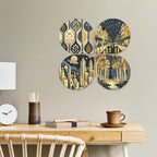 Artvibes Modern Nightscape Decorative Wall Art MDF Wooden Wall Hanger for Home | Room Wall Art | Wood Decorative Items | Modern Decoration | Wall Art Print | Unique Gift Items (WH_8457N), Set of 4