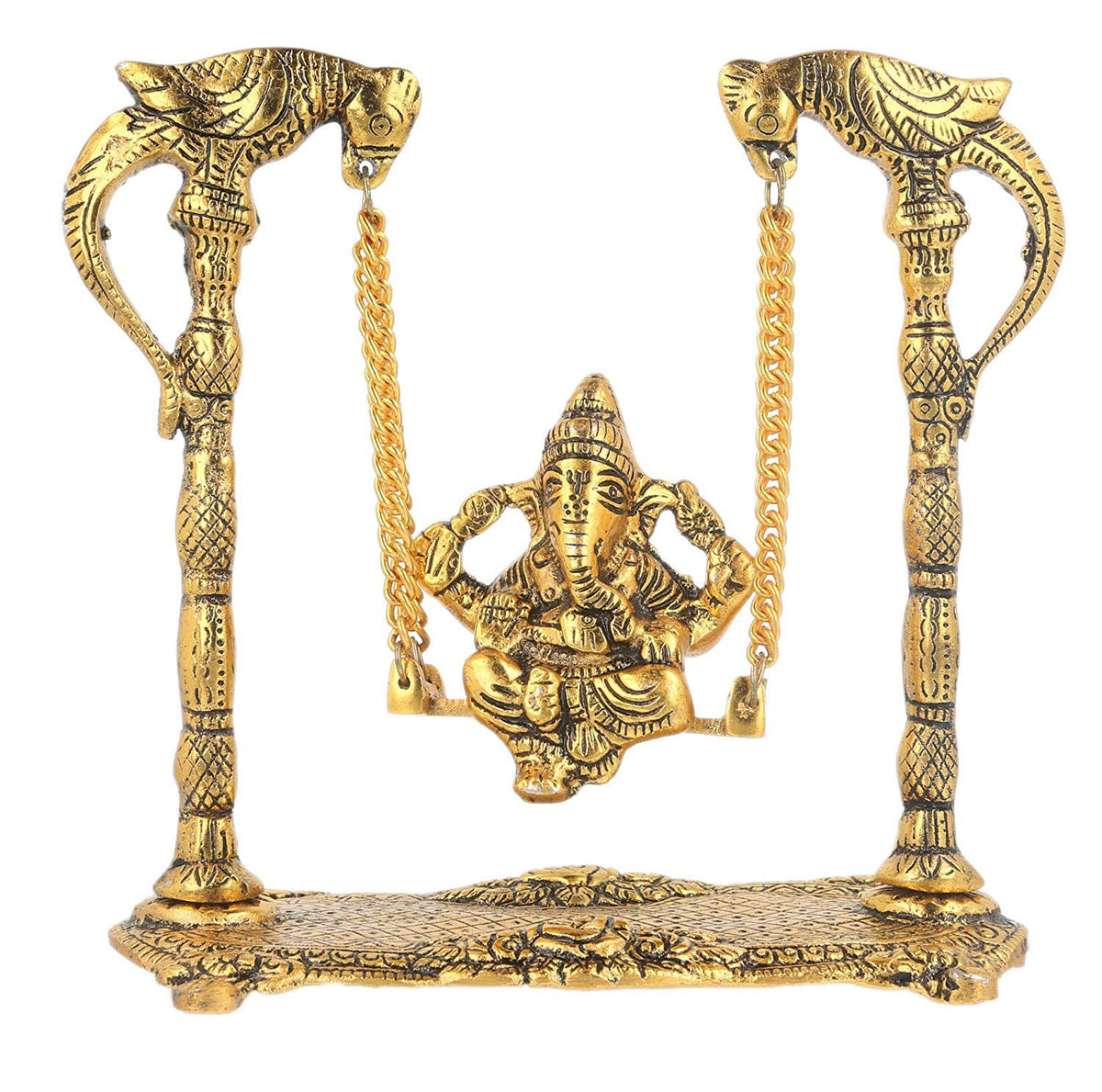 Prince Home Decor & Gifts Ganpati Jhoola Murti for Home Decor, Mother/Father's Day, Anniversary, Birthday (Multicolour, Standard).