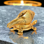 KridayKraft Shank Kachhua Stand Turtle for Vastu Feng Sui,Kachua Yantra for Good Luck & Evil Eye Protection,Metal Tortoise Staute Animal Showpiece Figurine & Gifting Items