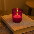 Pure Source India Multicolor Glass Votive Tealight Candle Holders - Living Room Side Table Home Decoration (Glass, Pack of 12