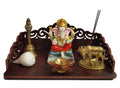 DIVOKAH® MDF Wooden Temple/Wooden chowki/Laddo Gopal Jhula/Swing/God singhasan (8 MM Plywood Thickness) (BR CHOWKI)