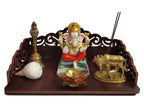 DIVOKAH® MDF Wooden Temple/Wooden chowki/Laddo Gopal Jhula/Swing/God singhasan (8 MM Plywood Thickness) (BR CHOWKI)