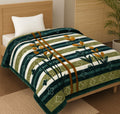 BSB HOME Supersoft Printed Mink Blanket for Heavy Winter – 600 GSM Ultra Soft Luxurious Embossed Double Bed Blanket, Warm & Fluffy Cozy for Extreme Cold Weather (Green Beige, 150 x 230 Cm, 2500 grams) Kafalo